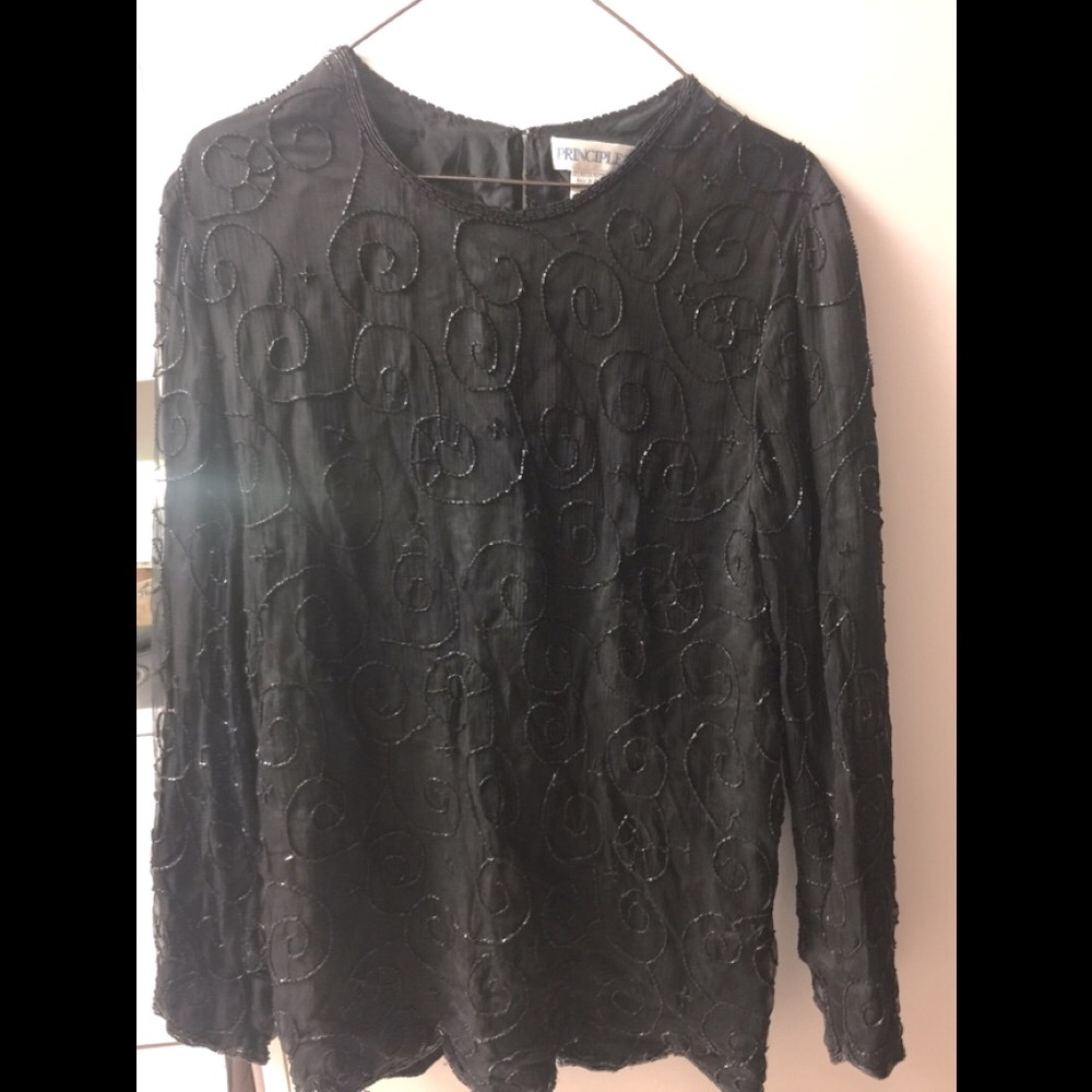 Beaded Top, long sleeves